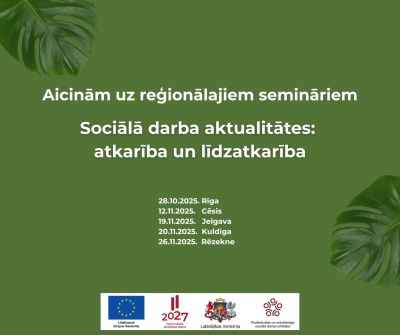 Reģionālo semināru norises datumi un vietas