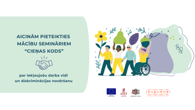 Tiek īstenoti mācību semināri “Cieņas kods” par iekļaujošas darba vides veidošanu logo josla