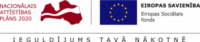 Nacionālais attīstības plāns 2020 un Eiropas Sociālais fonds logo ansamblis