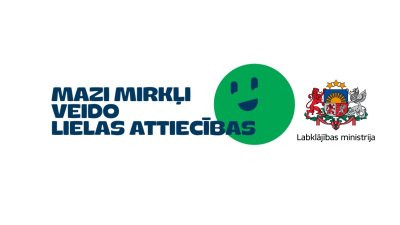 Mazo mirkļi veido lielas attiecības kampaņas logo un LM logo