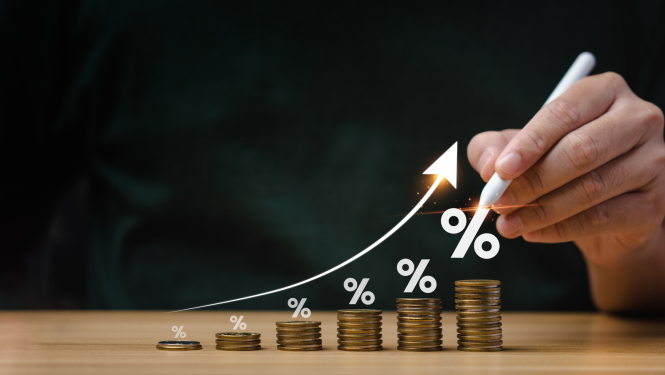 līneke ar naudas pieaugumu - atspoguļota centu veidā