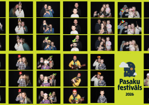 Pasaku festivāla “Ģimenes foto pieturas” foto kolāžas ar ģimenēm kas uztaisījušas foto būdiņas bildes