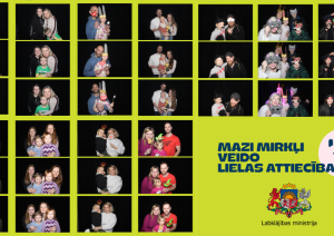 Pasaku festivāla “Ģimenes foto pieturas” foto kolāžas ar ģimenēm kas uztaisījušas foto būdiņas bildes